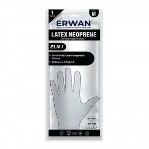 ERWAN™ Chemical Resistant Gloves Latex Neoprene, Black, ELN1