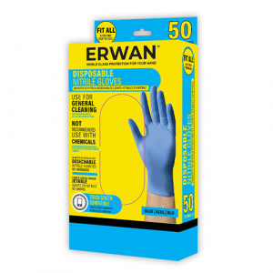 ERWAN™ Nitrile Premium Protection Examination Gloves, 50 Pieces, Blue